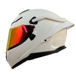 عکس کلاه کاسکت فک متحرک دسته دار QIKE مدل WHITE