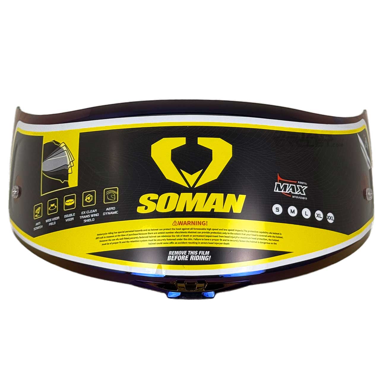 قیمت طلق کلاه کاسکت SOMAN مناسب برای مدل 965 رنگ جیوه ای (آبی)