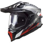 خرید کلاه کاسکت ادونچری LS2 مدل EXPLORER CARBON-GRAY-RED