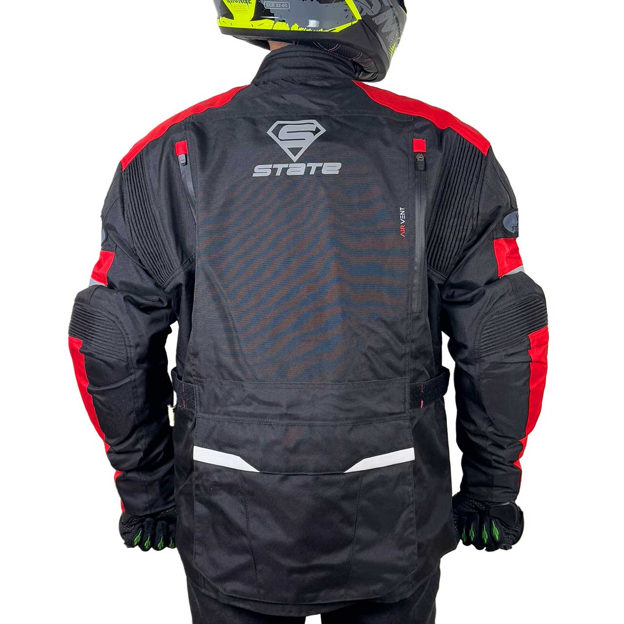 عکس کاپشن موتور سواری ادونچر تورینگ STATE مدل RED