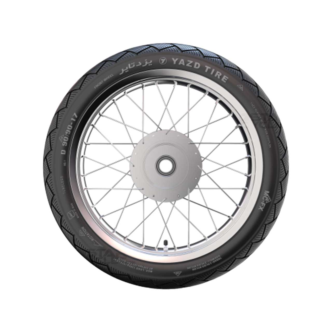 قیمت لاستیک موتور سیکلت یزد تایر مدل 90/90/17 مناسب موتورسیکلت های ویو و طرح ویو