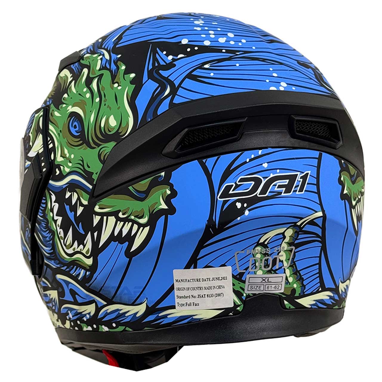 عکس کلاه کاسکت فک متحرک DA1 مدل 101 BLU DRAGON