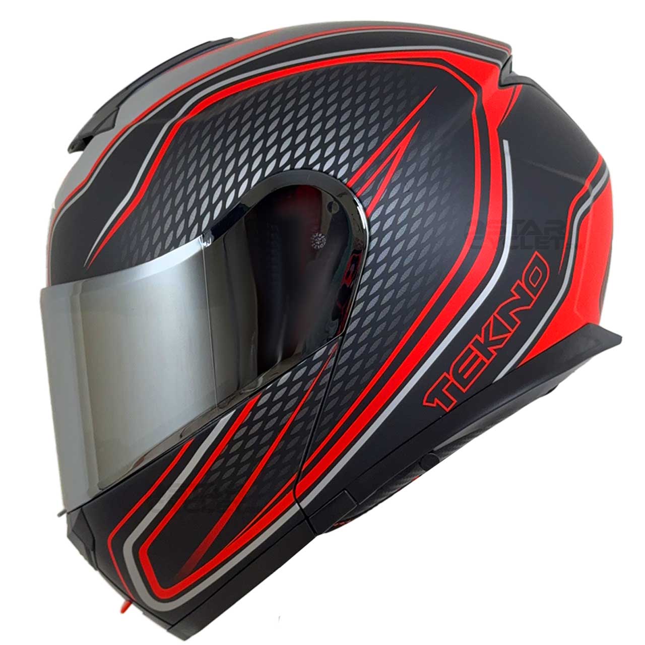 عکس کلاه کاسکت TEKNO مدل T144 BKRD GERY