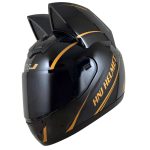 کلاه کاسکت گربه‌ای HNJ مدل BLACK-GOLD