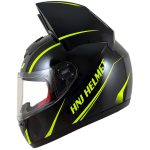 عکس کلاه کاسکت گربه‌ای HNJ مدل BLAK YELLOW