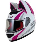 خرید کلاه کاسکت گربه‌ای HNJ مدل PINK WHITE SAMURAI