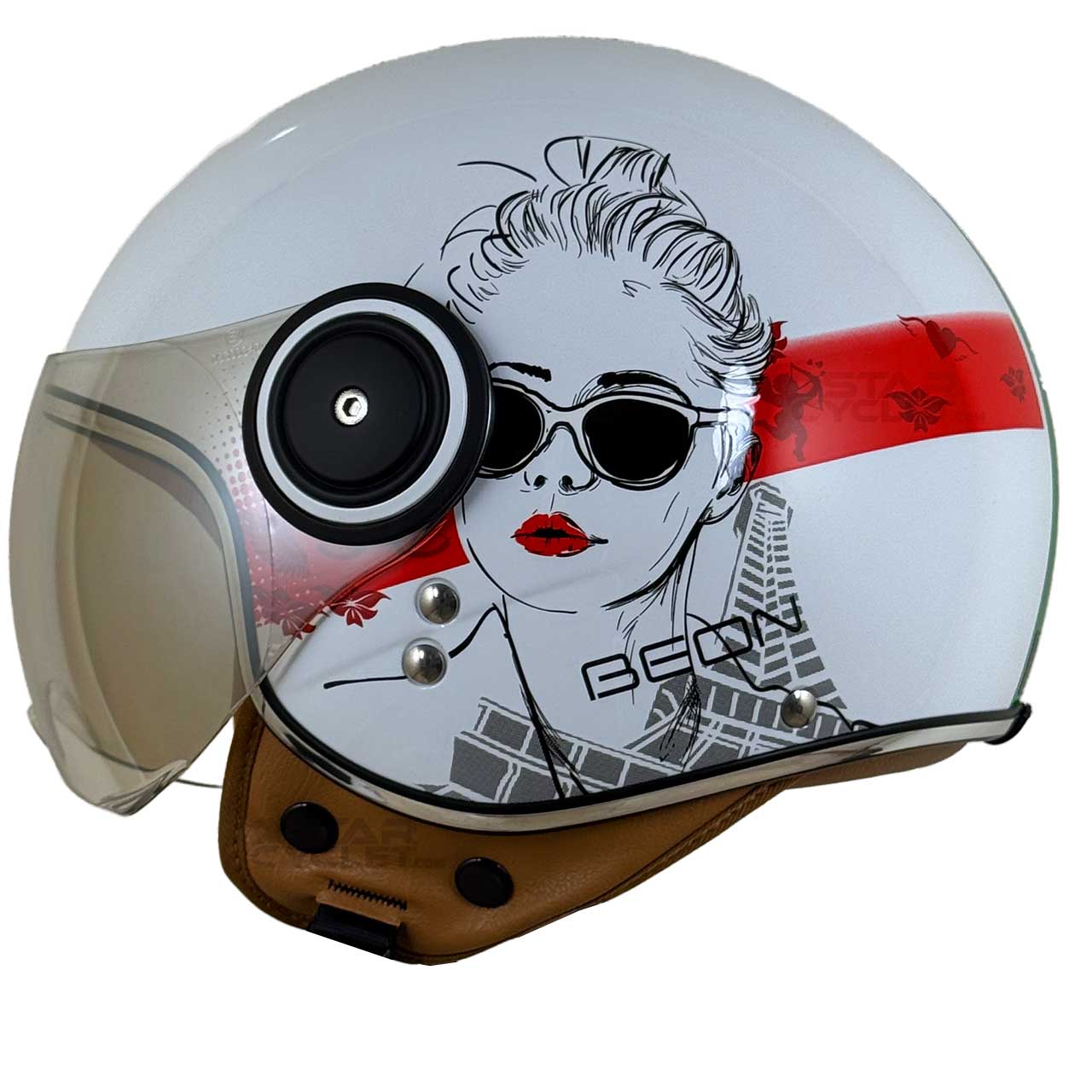 قیمت کلاه کاسکت دخترانه BEON مدل AVENUE RD WHITE