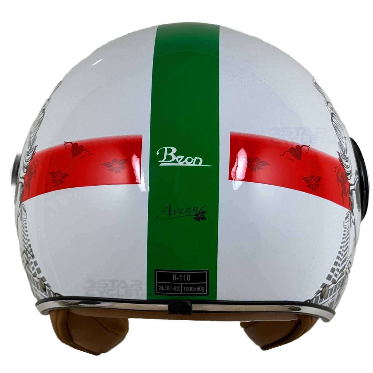 وزن کلاه کاسکت دخترانه BEON مدل AVENUE RD WHITE