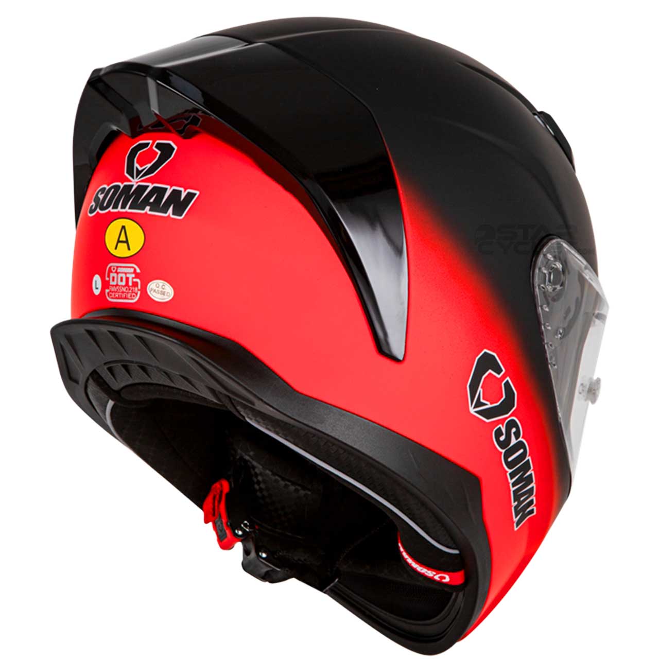 عکس کلاه کاسکت فک ثابت سومان 973 مدل BLACK RED