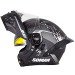 بررسی کلاه کاسکت فک متحرک سومان مدل F2 MT BLACK SHADOW