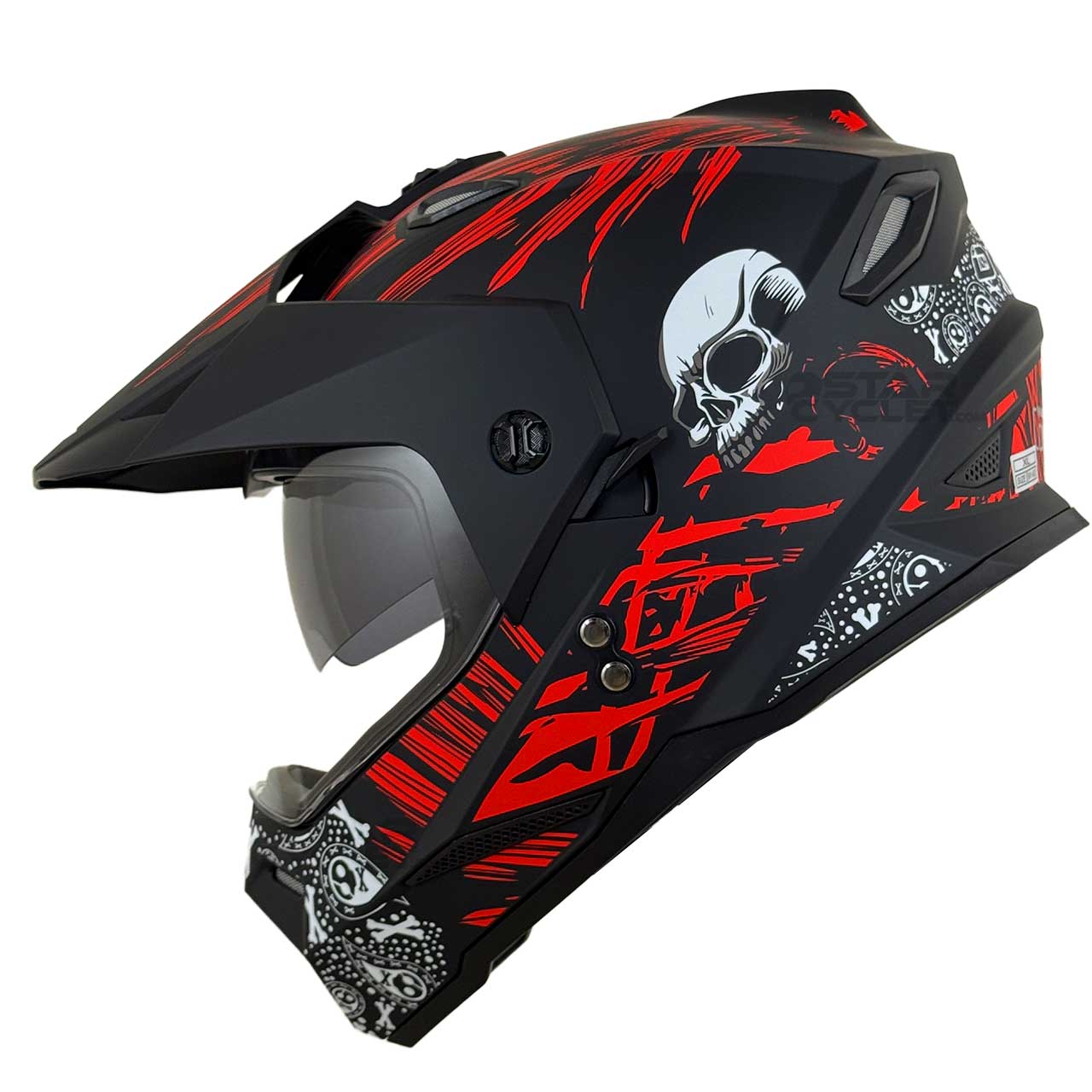 بررسی کلاه کاسکت اندرو DA1 مدل 202 RED SKULL