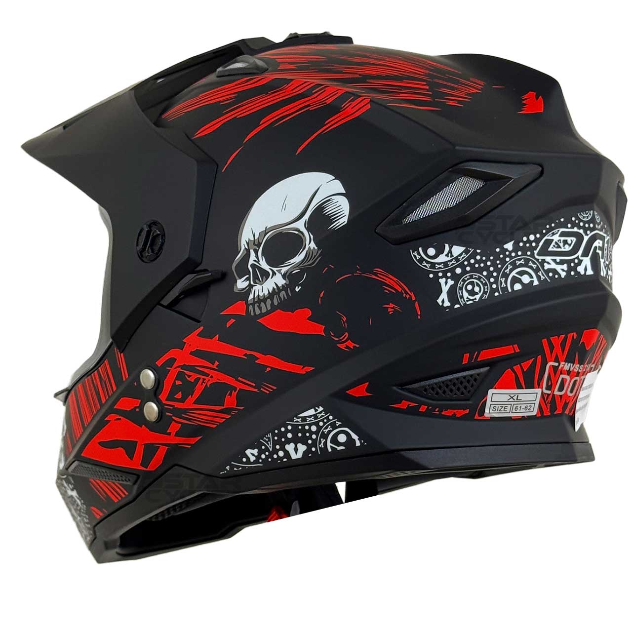 وزن کلاه کاسکت اندرو DA1 مدل 202 RED SKULL