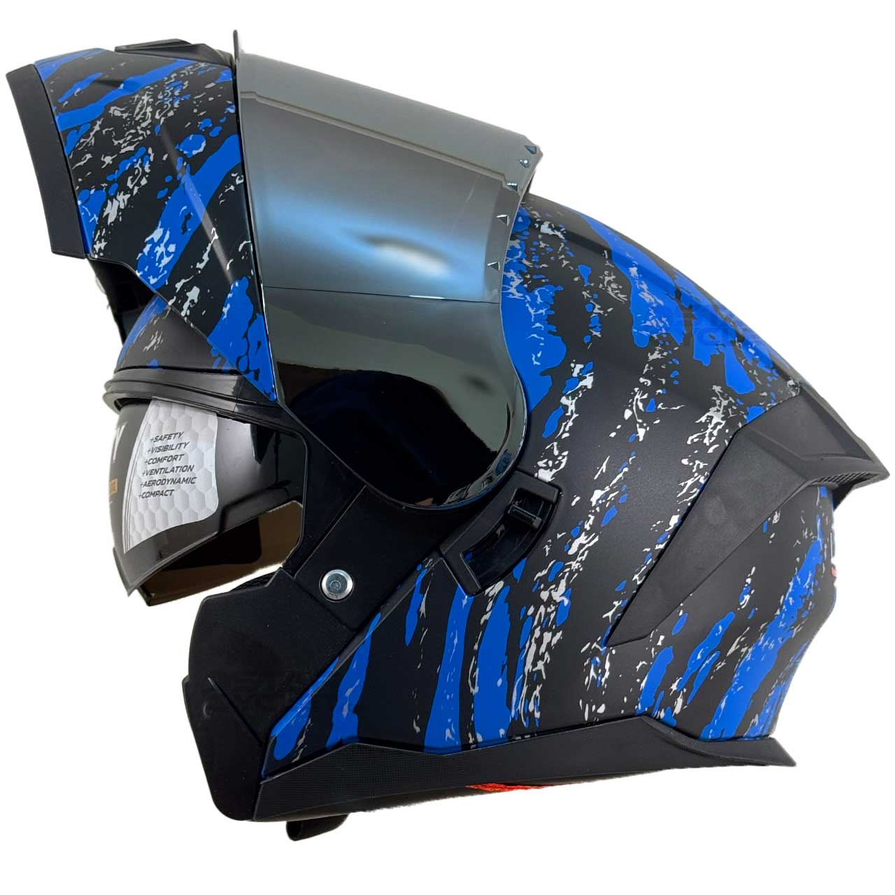 قیمت کلاه کاسکت فک متحرک LAVOUS مدل BLU ZBRA