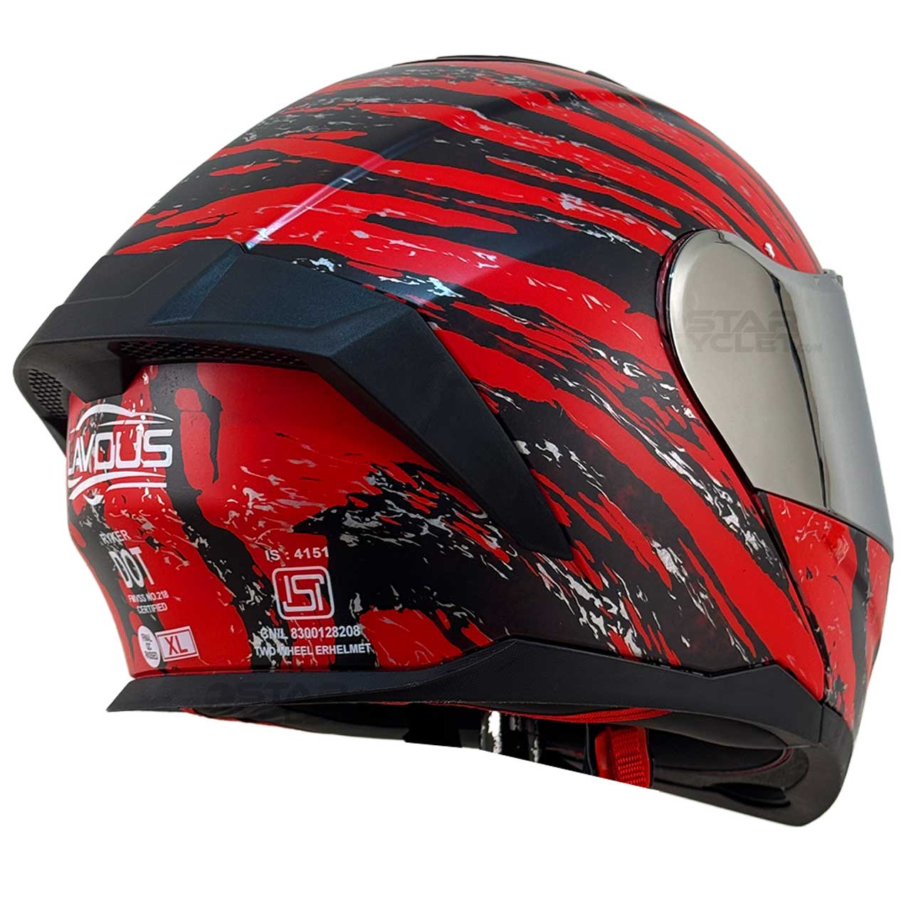 قیمت کلاه کاسکت فک متحرک LAVOUS مدل RED ZBRA