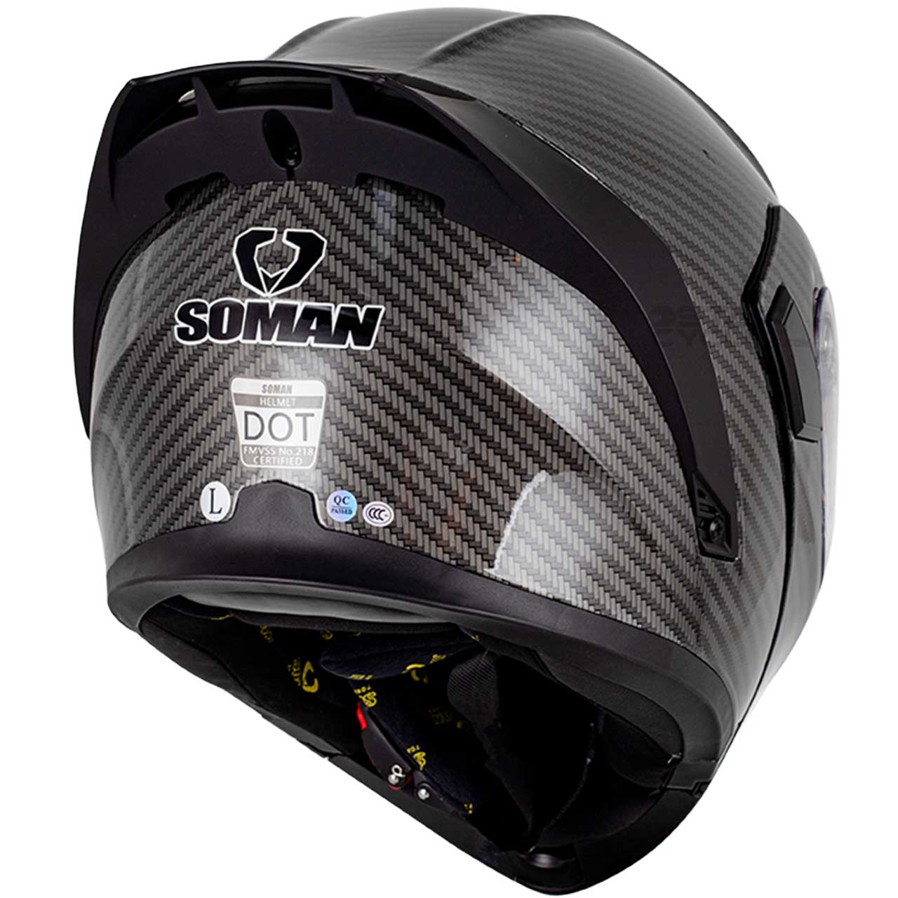 وزن کلاه کاسکت فک متحرک SOMAN مدل SHINE-CARBON