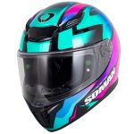 خرید کلاه کاسکت فک ثابت SOMAN مدل 973 SHINING-BLUE-PURPLE-VISION-PLUS