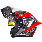 کیفیت کلاه کاسکت فک متحرک SOMAN مدل F2 MATT-BLACK-RED-SPIDER