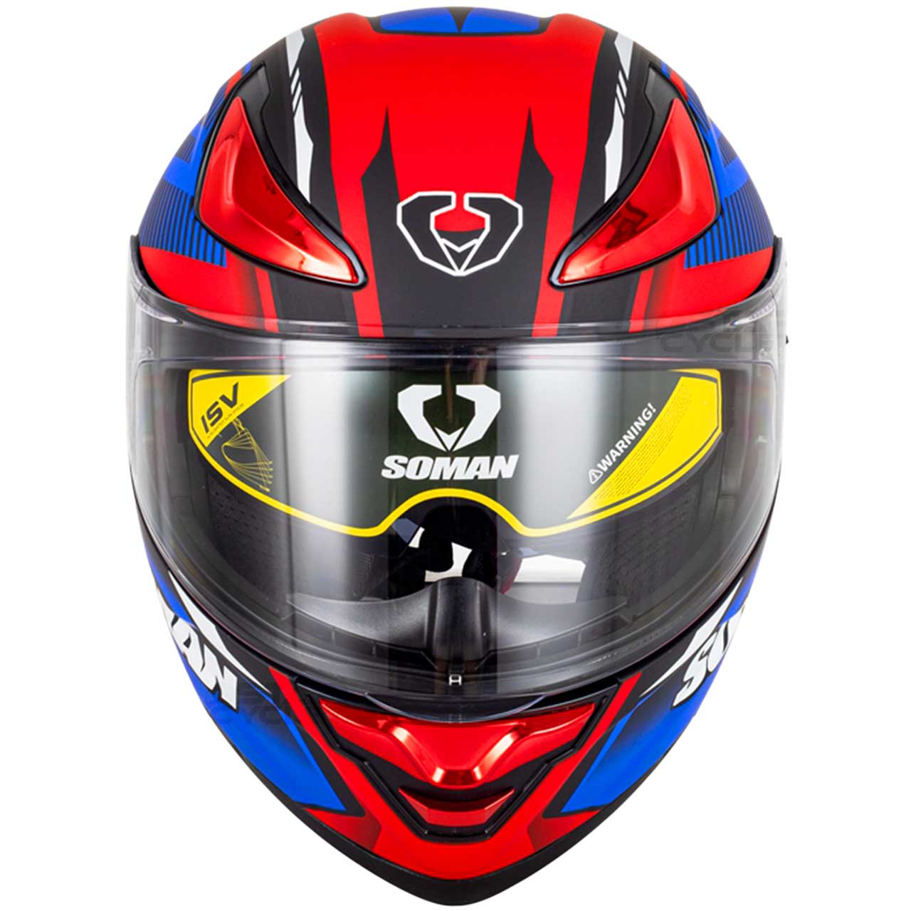 قیمت کلاه کاسکت فک متحرک SOMAN مدل F2 MATT-BLUE-RED-SPARTAN