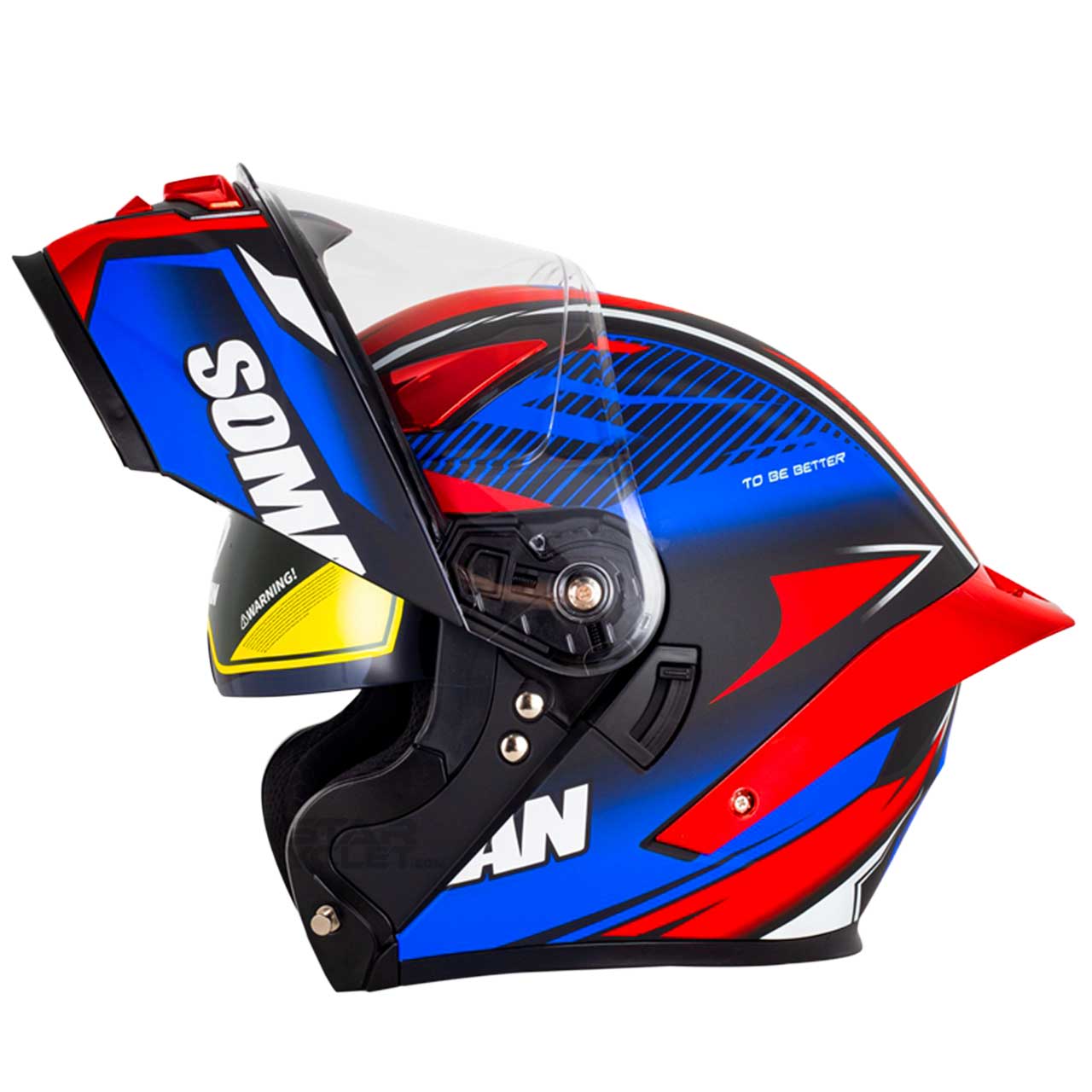 وزن کلاه کاسکت فک متحرک SOMAN مدل F2 MATT-BLUE-RED-SPARTAN