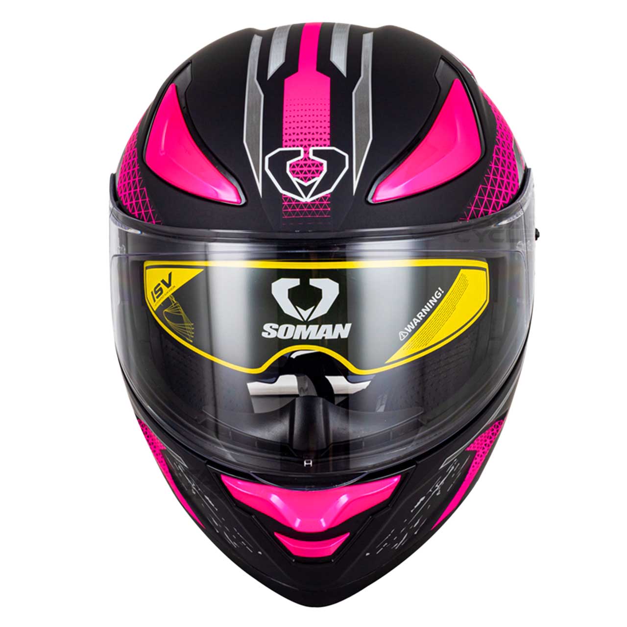 کیفیت کلاه کاسکت فک متحرک SOMAN مدل F2 MATT-BLACK-PINK-SHADOW