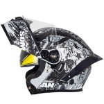 کیفیت کلاه کاسکت فک متحرک SOMAN مدل F2 MATT-BLACK-SILVER-SPARK