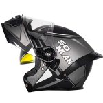 وزن کلاه کاسکت فک متحرک SOMAN مدل F2 MATT-SILVER-GRAY-COMMANDER