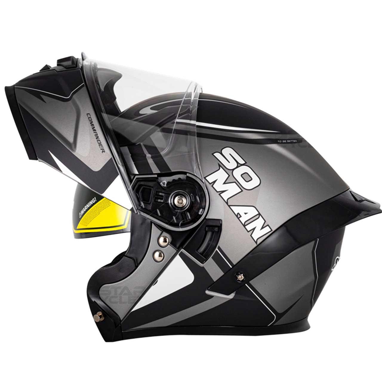 وزن کلاه کاسکت فک متحرک SOMAN مدل F2 MATT-SILVER-GRAY-COMMANDER