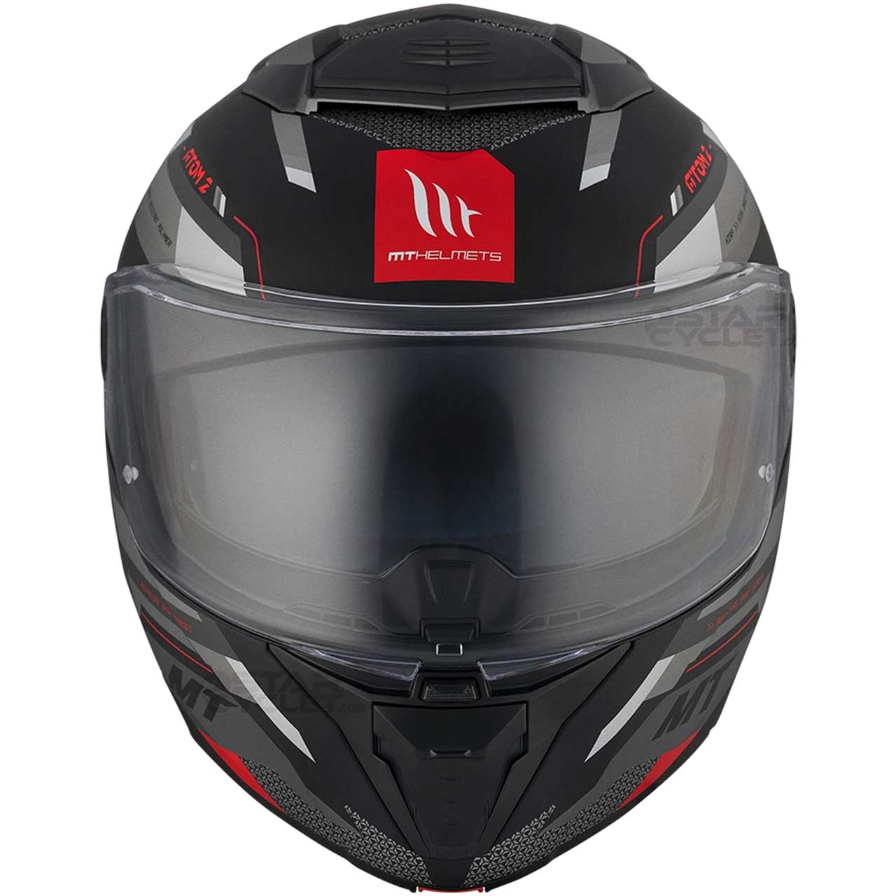 عکس کلاه کاسکت فک ثابت MT مدل ATOM 2 BLACK-GRAY-MATT