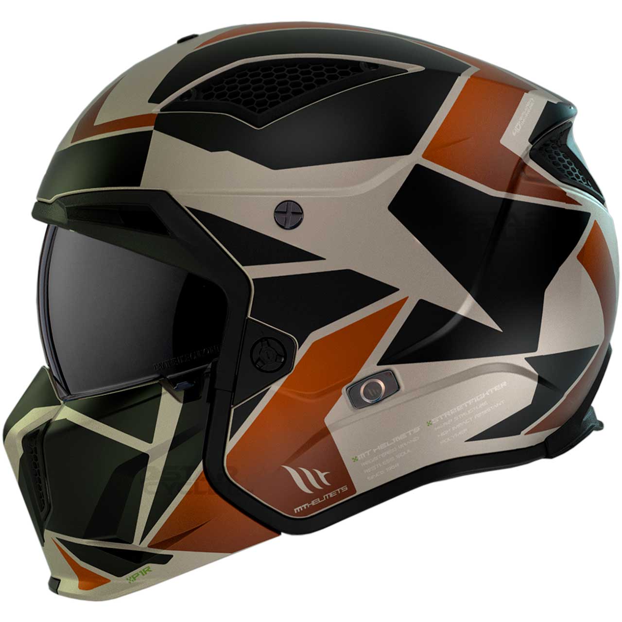 بررسی کلاه کاسکت فک جدا MT مدل STREET FIGHTER BLACK-CREAM-MATT