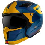 خرید کلاه کاسکت فک جدا MT مدل STREET FIGHTER BLUE-YELLOW-MATT