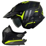 قیمت کلاه کاسکت فک جدا راپيدو مدل 890 MATT BIACK YELLOW - 6#A