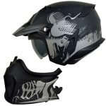 رنگ کلاه کاسکت فک جدا RAPIDO مدل 890 BLACK-MATT-GREY 1#A