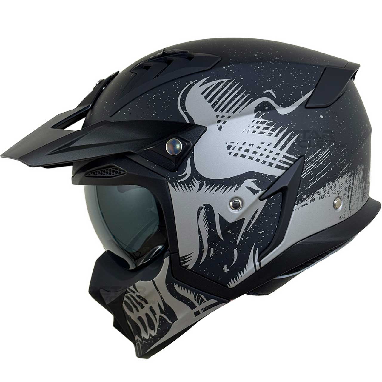 قیمت کلاه کاسکت فک جدا RAPIDO مدل 890 BLACK-MATT-GREY 1#A