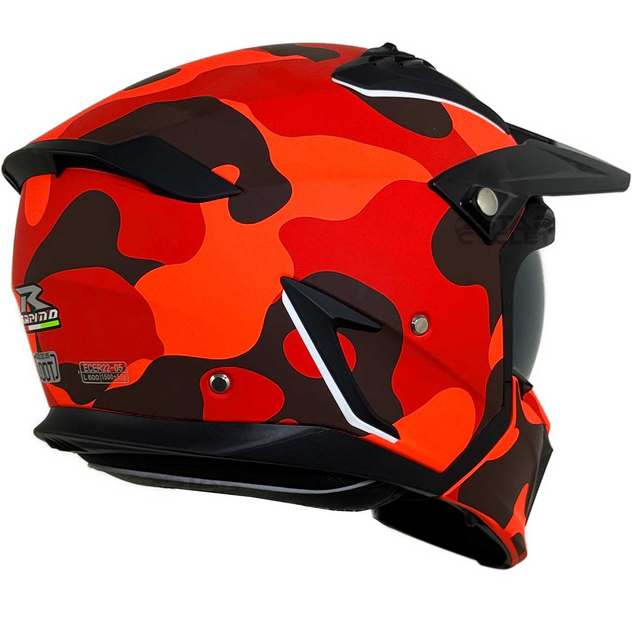 وزن کلاه کاسکت فک جدا RAPIDO مدل 890 MATT-ARMY 7#B