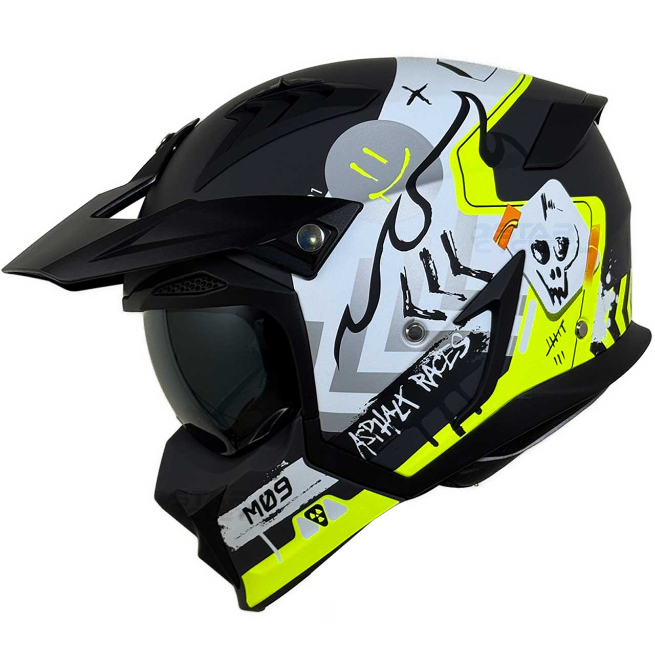 قیمت کلاه کاسکت فک جدا RAPIDO مدل 890 MATT-FLUO-YELLOW-SLIVER-WHITE 9#BB