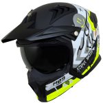 خرید کلاه کاسکت فک جدا RAPIDO مدل 890 MATT-FLUO-YELLOW-SLIVER-WHITE 9#BB