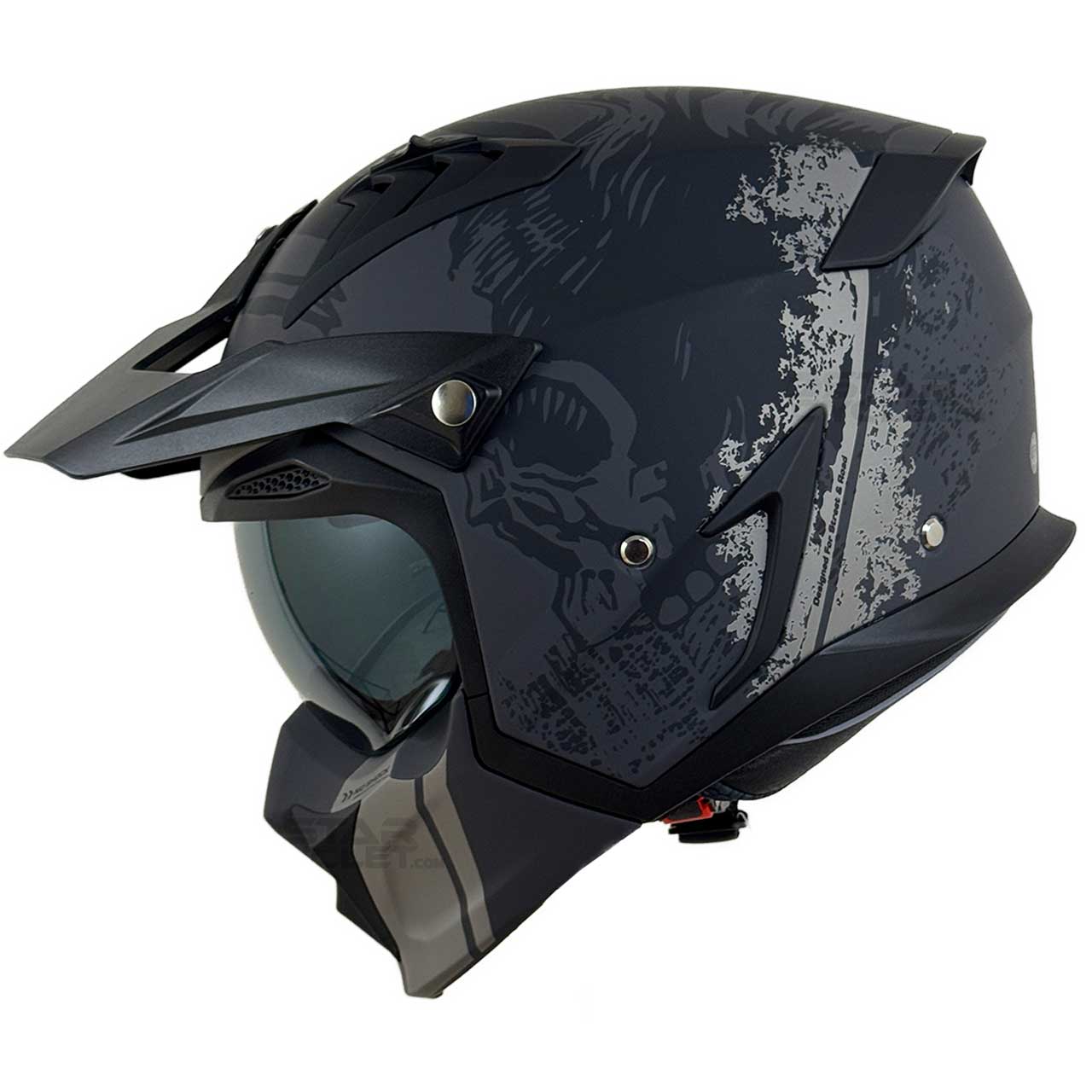 عکس کلاه کاسکت فک جدا RAPIDO مدل 890 MATT-GRAY-BLACK 5#A