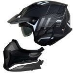 قیمت کلاه کاسکت فک جدا RAPIDO مدل 890 MATT-BLACK-GRAY 6#E