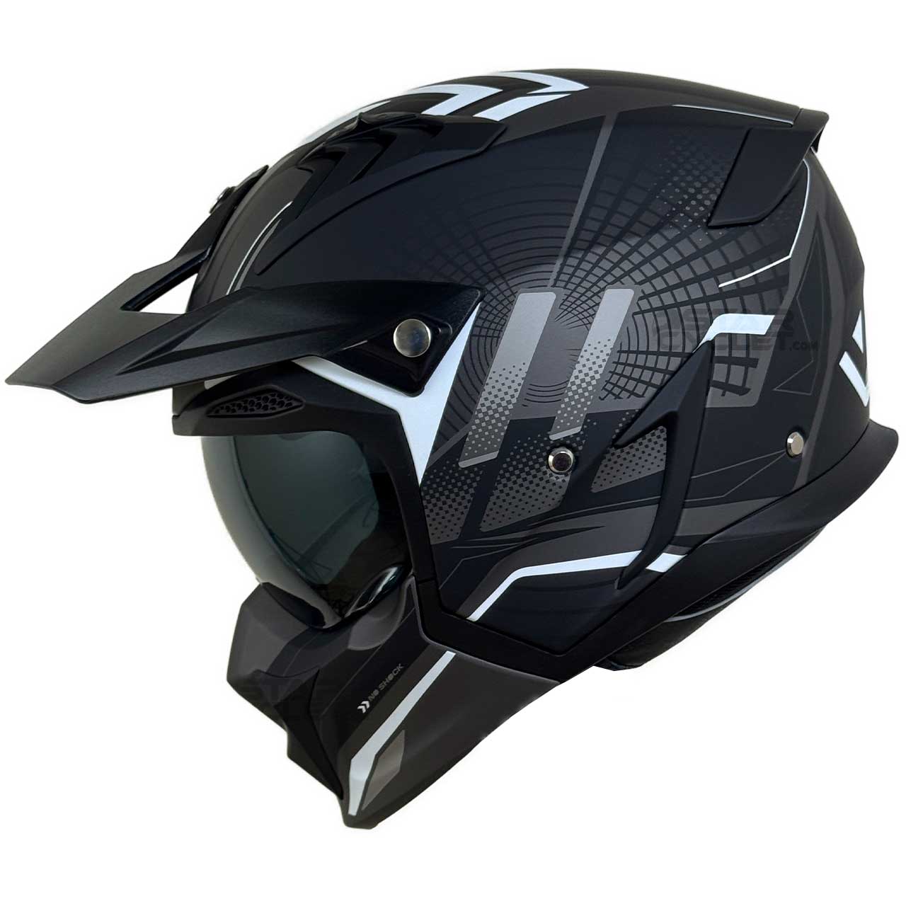 بررسی کلاه کاسکت فک جدا RAPIDO مدل 890 MATT-BLACK-GRAY 6#E