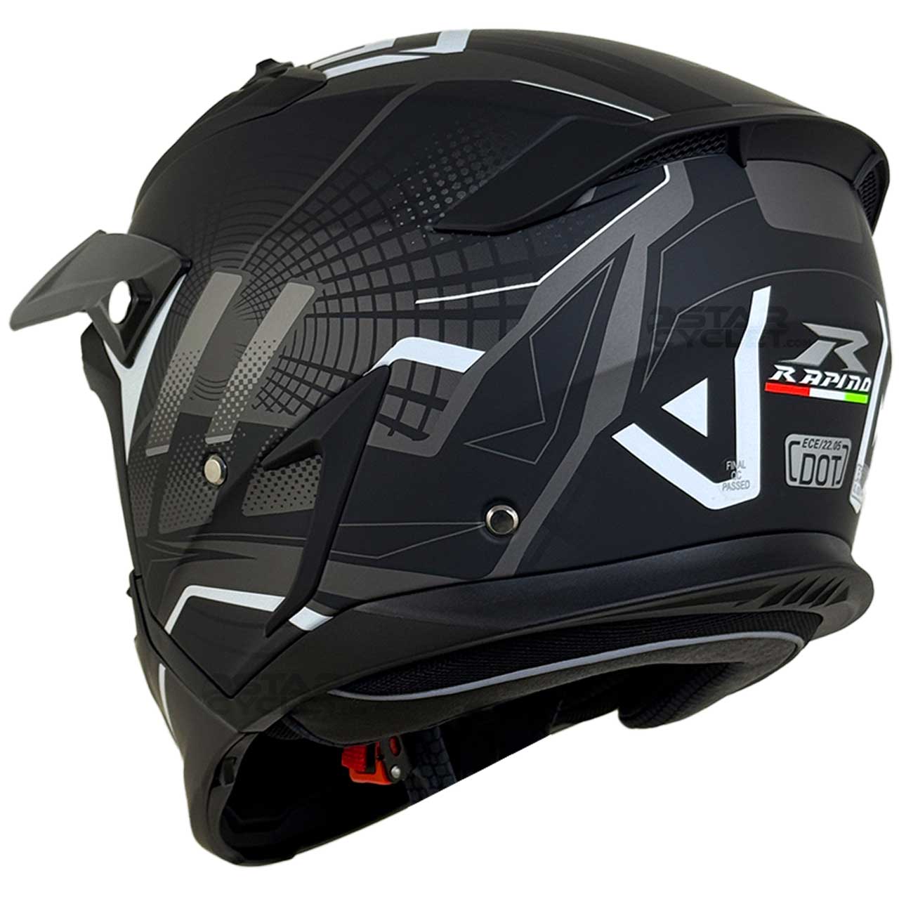 وزن کلاه کاسکت فک جدا RAPIDO مدل 890 MATT-BLACK-GRAY 6#E