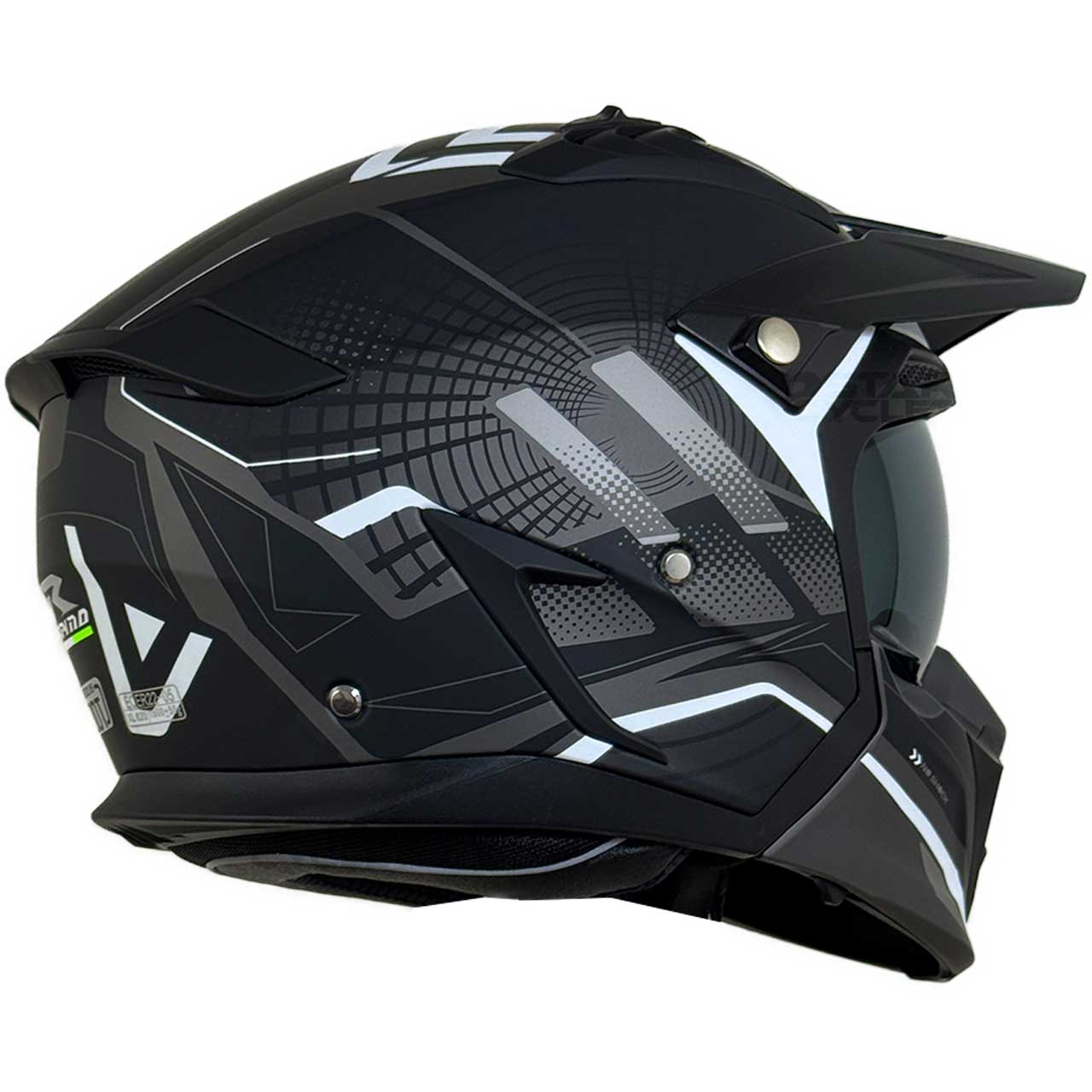 رنگ کلاه کاسکت فک جدا RAPIDO مدل 890 MATT-BLACK-GRAY 6#E