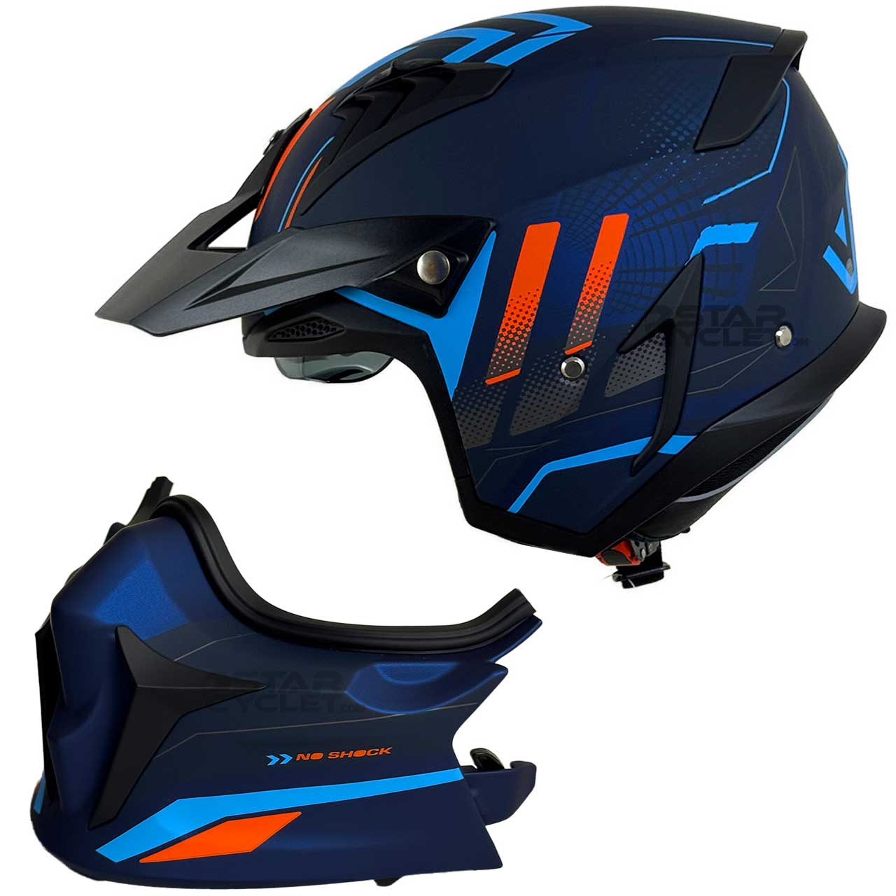 قیمت کلاه کاسکت فک جدا RAPIDO مدل 890 MATT-BLUE 6#J