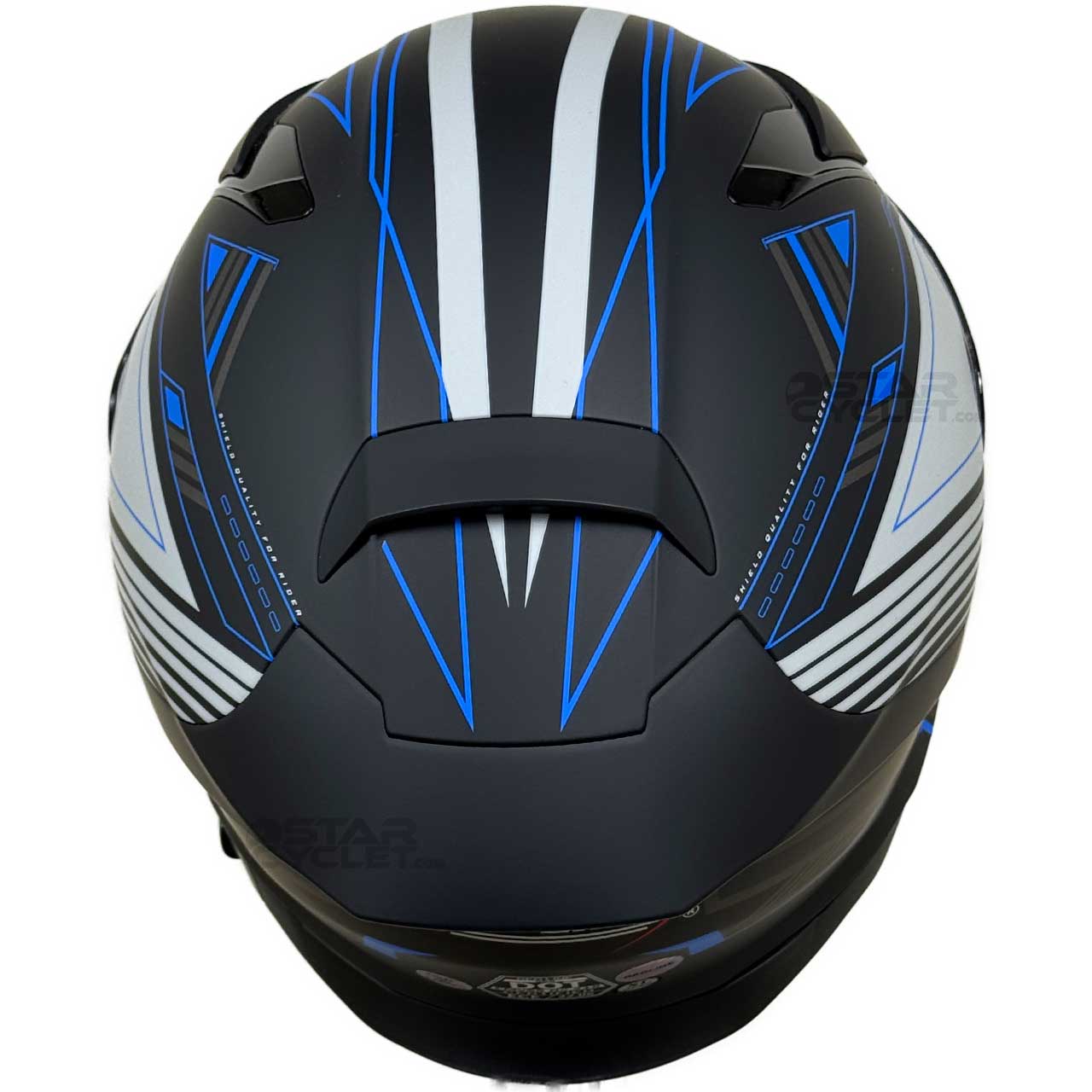 کیفیت کلاه کاسکت بدون فک REDLINE مدل MATT-BLACK-Blue-prelude 965-5