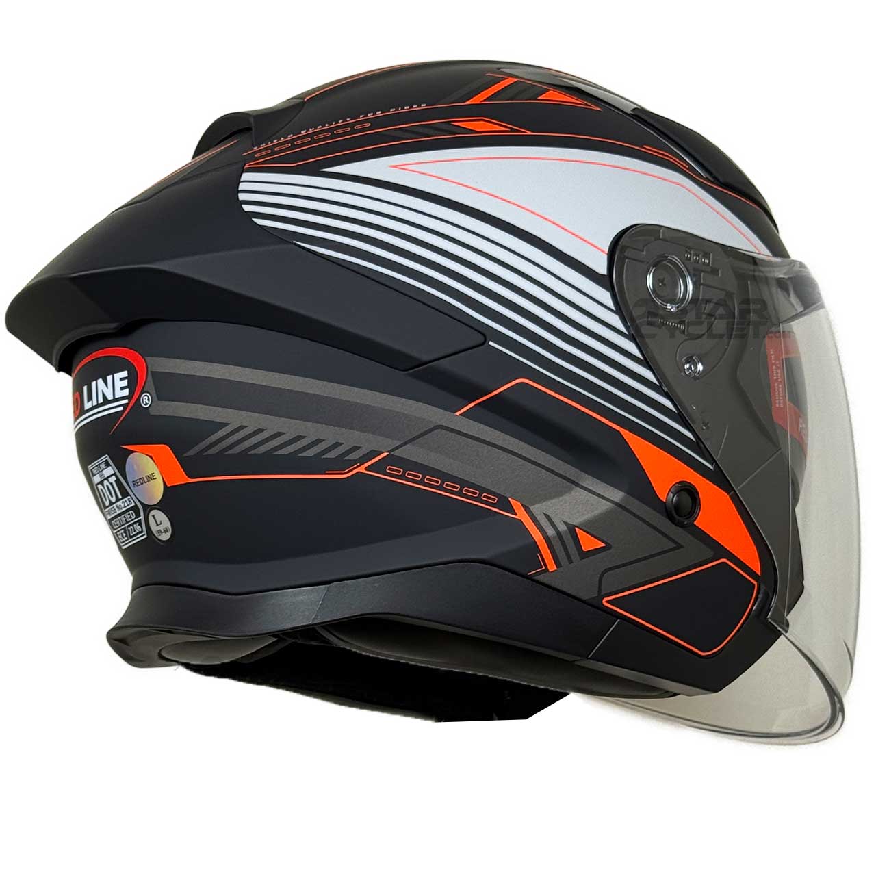 رنگ کلاه کاسکت بدون فک REDLINE مدل MATT-BLACK-RED-prelude 965-4