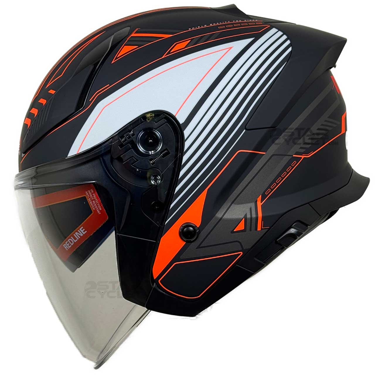 بررسی کلاه کاسکت بدون فک REDLINE مدل MATT-BLACK-RED-prelude 965-4