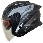 بررسی کلاه کاسکت بدون فک REDLINE مدل MATT-BLACK-Grey-prelude 965-6