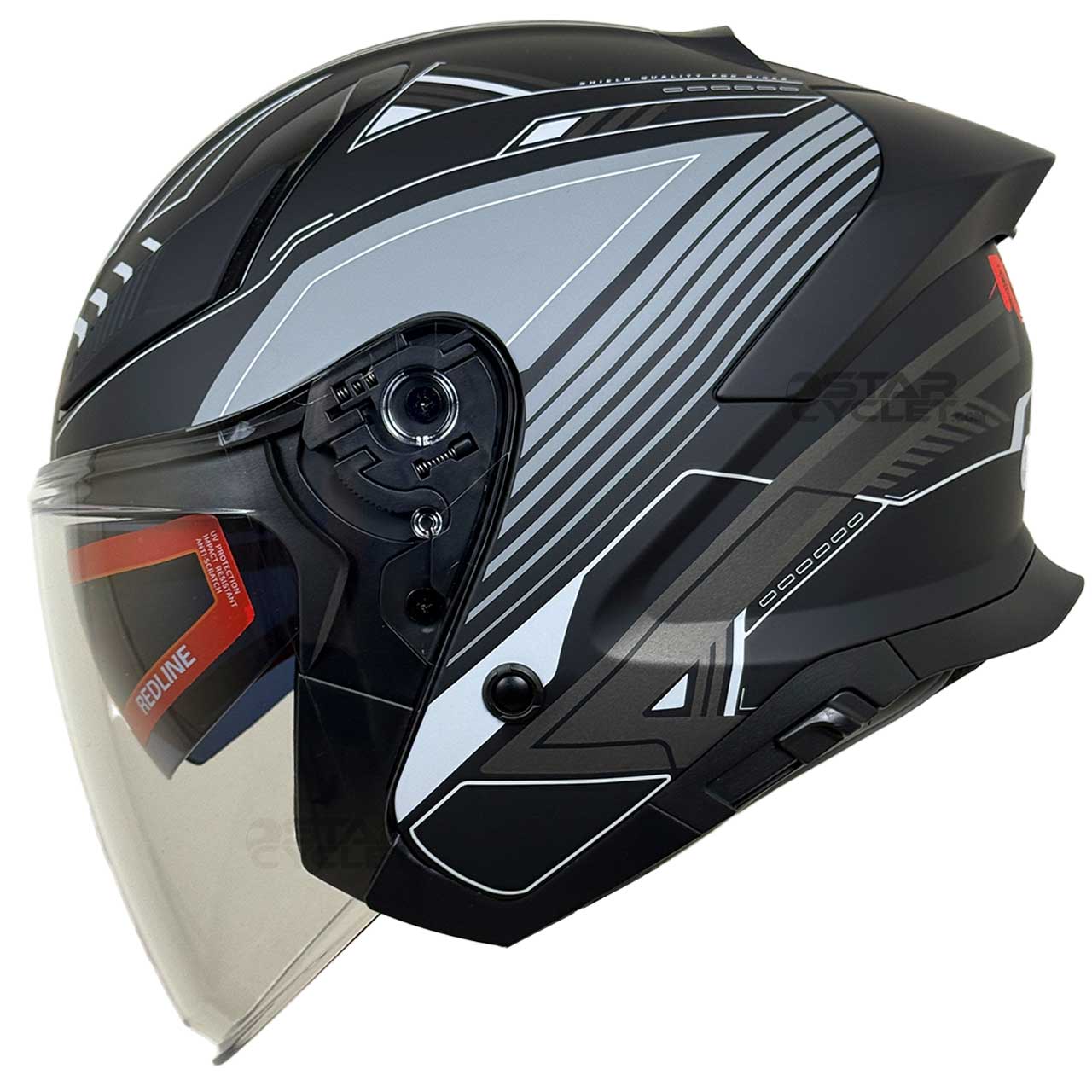 بررسی کلاه کاسکت بدون فک REDLINE مدل MATT-BLACK-Grey-prelude 965-6