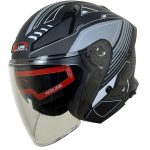 خرید کلاه کاسکت بدون فک REDLINE مدل MATT-BLACK-Grey-prelude 965-6