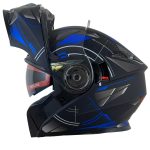 کیفیت کلاه کاسکت فک متحرک REDLINE مدل MATT-BLACK-Blue-Time 939-18