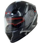 خرید کلاه کاسکت فک متحرک REDLINE مدل MATT-BLACK-Grey-Lose 939-24